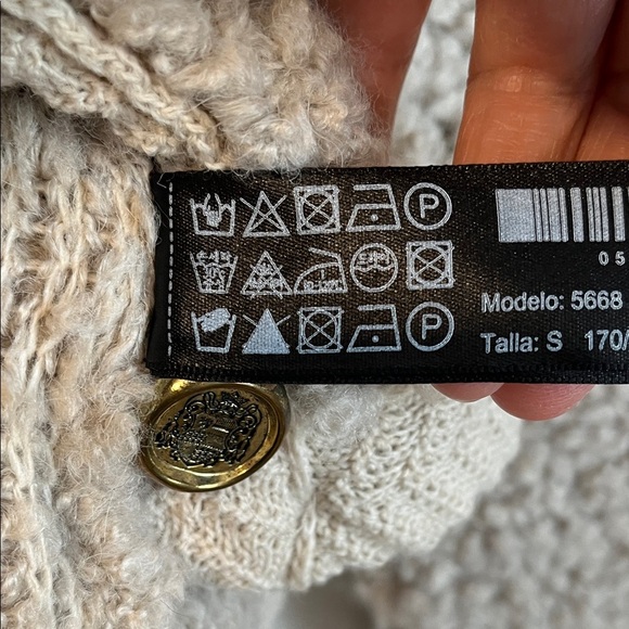 NWT MASSIMO DUTTI Boucle Knit Alpaca Wool Beige Cardigan with Buttons, Size S - Picture 12 of 15